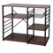 Saltoro Sherpi Wood and Metal Bakers Rack with 4 Shelves and Wire Basket, Brown and Black-